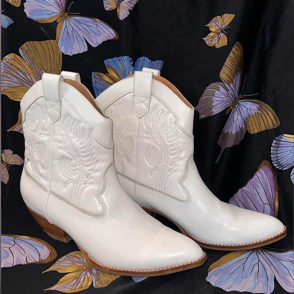 Jeffrey Campbell White Cowboy Booties